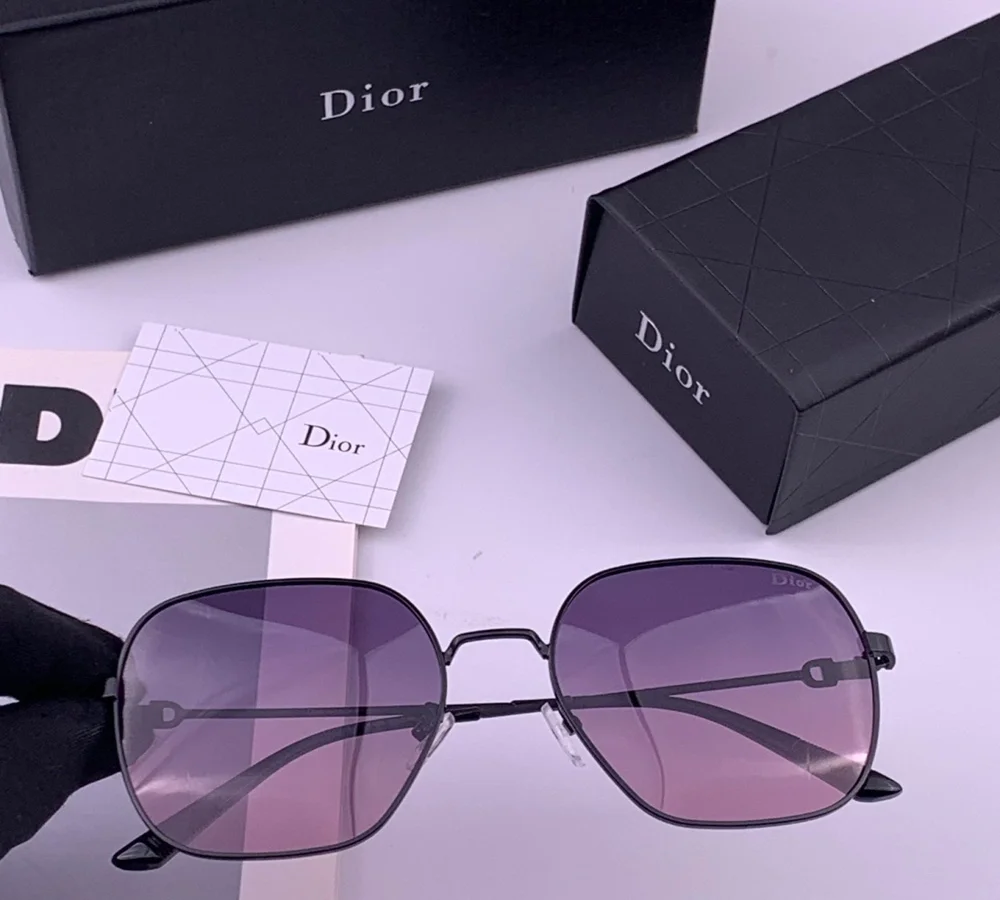 Dior Black Frame Gradient Purple Lens Sunglasses